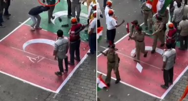 Türk ve Pakistan bayraklarını çiğnediler