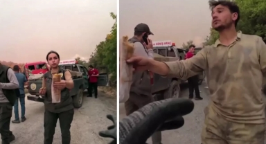 Yangın bölgesinde paylaşılan bir lokma yürekleri ısıttı