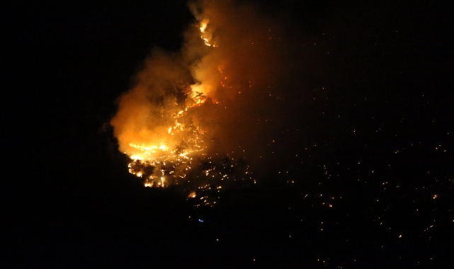 Pamukkale’de Orman Yangını: Hava Müdahalesi Geceyi Bekletti, Karadan Müdahale Aralıksız Sürüyor