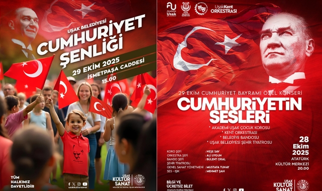 UŞAK BELEDİYESİ’NDEN 29 EKİM CUMHURİYET BAYRAMINA ÖZEL PROGRAM -CUMHURİYET ÇOŞKUSU ŞEHİR GENELİNDE YAŞANACAK!