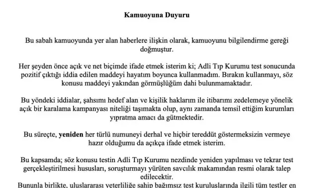 Uyuşturucu Testi Pozitif Çıkan Sadettin Saran'dan İlk Açıklama